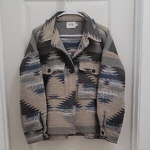 BKE Gray and Cream Knit Jacket